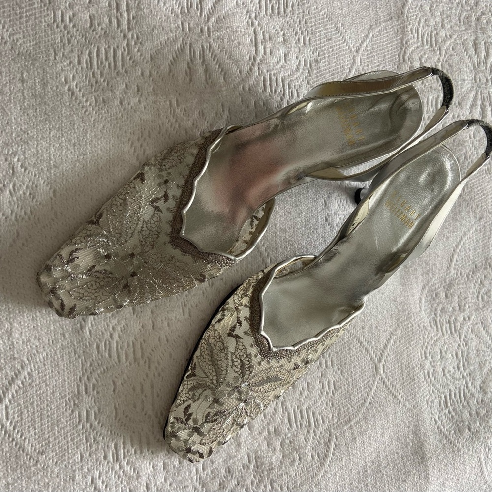 Stuart Weitzman Slingback Lace Heels